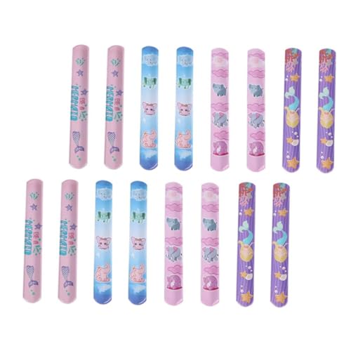 Supvox 25 Stück Teiliges PVC Schnapparmband Bunte Klatscharmbänder für Strapazierfähig und Flexibel Zufällige Cartoon Designs als Mitgebsel für Kindergeburtstag und Partygeschenke von Supvox