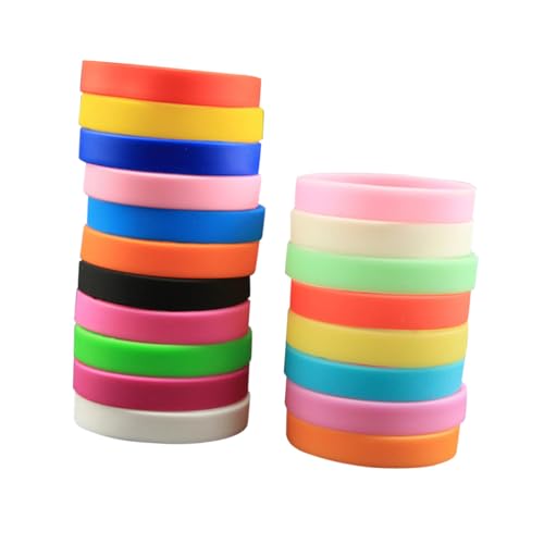 Supvox 25stücke Junge Mädchen Silikonarmbänder Gemischte Farben Leicht Auszuziehen Umweltfreundliches Silikon Handgelenkschutz Sportarmbänder von Supvox