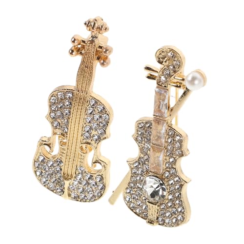 Supvox 2stücke Geigeninstrumentenschmuck Für Damen Musikbroschennadel Aus Langlebigen Materialien Mit Strasssteinen Brustnadel Zum Verzieren Von Hemden Und Schals Anstecknadel Als von Supvox