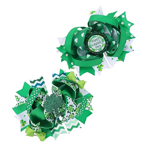 Supvox 2stücke Kleeblatt-haarspange Mit Haarschleifen-clip Aus Stoff Und Metall Für Junge Mädchen St Patricks Day Zubehör Haarspange Für Party Und Parade von Supvox