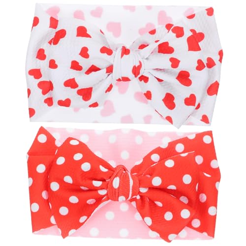 Supvox 2stücke Stirnbänder Für Junge Mädchen Mädchen Mit Schleifen-kopfbedeckung Neugeborenen-stirnband Als Haar-accessoire in Herz-design von Supvox