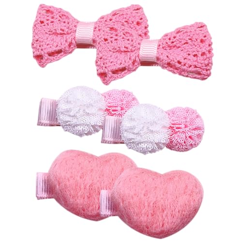 Supvox 3 Paare Schleife Haarnadel Haar Klammern Haarspangen mit Schleifenknoten Haarschleifen für Mädchen süße Haarspangen Herzhaarklammern Haarschmuck für Damen Stoff von Supvox