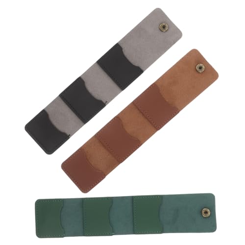 Supvox 3 Stück Teiliges Pu-Leder Pick Organizer Faltbare Gitarrenplektrum Tasche mit Fächern Leichter Tragbarer Plektrumhalter Gitarre und Akustikgitarristen von Supvox