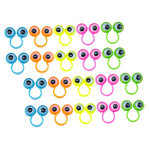 Supvox 30 Stück Teiliges Bewegliche Augen Fingerpuppen Ringe Kreative Fingerfiguren Fördert Farbenwahrnehmung und Fantasie als Partygeschenk für Mädchen und Jungen von Supvox