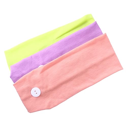 Supvox 3stücke Teiliges Sport-stirnband-set Mit Knopf Baumwolle Schweißabsorbierende Haarbänder in Grün Und Lila Für Yoga Und Outdoor-aktivitäten von Supvox