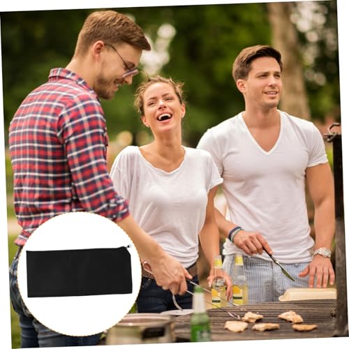Supvox 4 STÜCKE Teiliges Grillbesteck Aufbewahrungstaschen mit Reißverschluss Praktische Tragbare Grillwerkzeug Organizer Robuste Canvas Grillbestecktasche für Camping und BBQ Fans von Supvox
