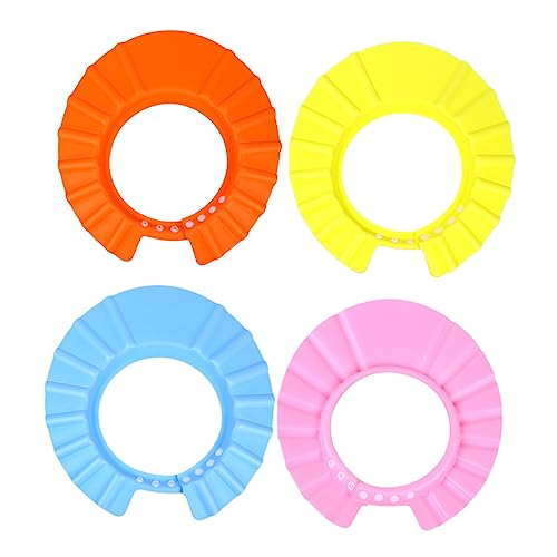 Supvox 4stücke Wasserdichte Badekappe Für Junge Mädchen Eva-material Verstellbare Duschhaube Shampoo-schutz Für Kleinkinder Zufällige Farbe von Supvox