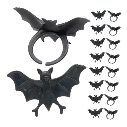Supvox 50 Stück Teiliges Halloween Fledermaus Finger Ring Vampir Bat Ringe Gruselige Party Deko Party Goodie Bag Füller Retro Punk Accessoires von Supvox