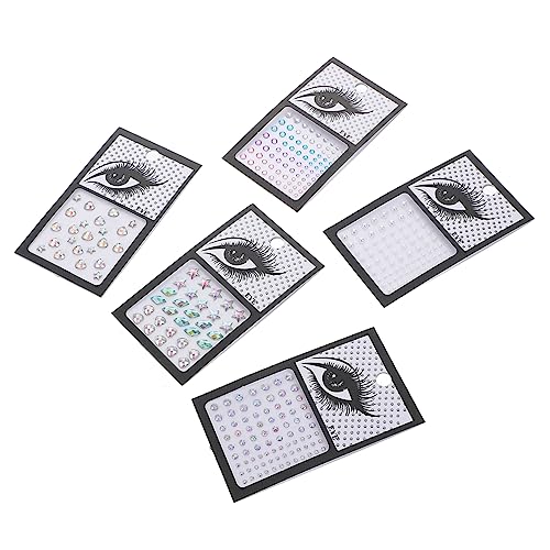 Supvox 5blätter Aufkleber Ohrringe Mit Perlen Und Strasssteine Zum Selbstkleben Für Mädchen Gesichtsjuwelen Und Nagel Dekoration Einfach Anzuwenden Selbstklebende Sticker von Supvox