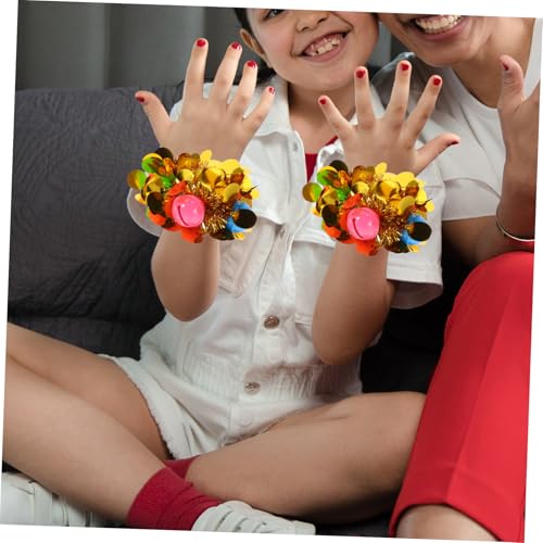 Supvox 6 Stück Teiliges Cheerleader Handblumen Glocken Pailletten-armbänder in Perlen- Stern Herzform Leichtes PVC für Kindergarten Tanz Bühnenauftritte und Festveranstaltungen von Supvox