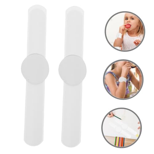 Supvox 6 Stück Weiße DIY Slap Armbänder aus Leichtem PVC und Einfache Gestaltung für Party und Bastelprojekte Komfortabel zu Tragen Vielseitige Schnapparmbänder für Kreative Dekoration von Supvox