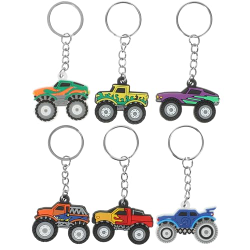 Cartoon SchlüSselanhäNger Set 6 StüCke Offroad Fahrzeug SchlüSselanhäNger FüR Frauen Dekorative Praktische SchlüSselketten FüR Taschen Und RucksäCke von Supvox