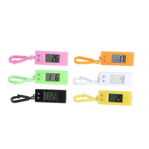 Supvox 6stücke Elektronische Taschenuhr Mit Kette Kleine Tragbare Digitalschlüsselanhänger Hängende Uhr Aus Hochwertigem Kunststoff Für Langzeitigen Gebrauch von Supvox