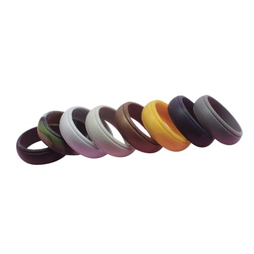 Supvox 8 Stück Teiliges Silikon ring Farben Atmungsaktive Flexible Sport ringe für Herren und Damen Outdoor schutz Bequeme Passform bei Geschwollenen Fingern Modisches Accessoire von Supvox