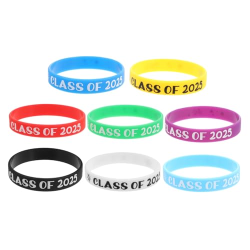 Supvox 8 Stück Teiliges Silikonarmband der Klasse Graduierungsarmbänder für Abschlusspartys Geschenkideen für Lehrer und Feierliche Anlässe Bequem und Vielseitig Einsetzbar von Supvox