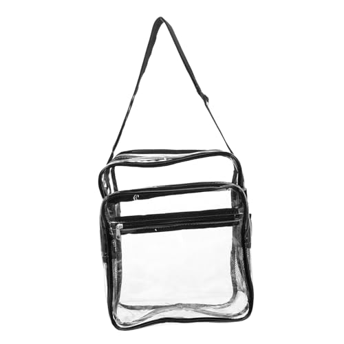 Supvox Durchsichtige Damen Schultertasche PVC Crossbody Bag mit Reißverschluss Vielseitige Reisetasche für Stadion Events Verstellbar Leicht für Alltag und Urlaub von Supvox