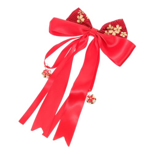 Supvox Haargummi Schleife mit Glocke und Band Elastisches Haarband für Mädchen und Frauen Traditioneller Chinesischer Haarschmuck für Festtage Rutschfestes Ponytail Accessoire Vintage von Supvox