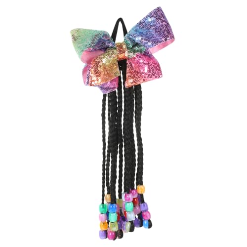 Supvox Geflochtener Pferdeschwanz Mit Schleife Und Perlen Haarverlängerung Aus Synthetischen Fasern Für Frauen Und Jugendliche Praktisch Für Alltag Und Party von Supvox