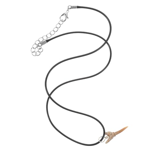 Supvox Haifischzahn Anhänger Halskette Verstellbar Lederband Retro Unisex Schmuck für Damen und Herren Strand Party Alltag von Supvox