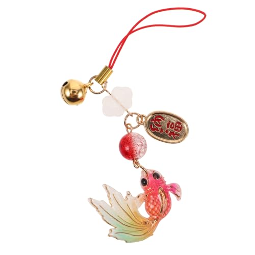 Supvox Koi Fisch Schlüsselanhänger im Chinesischen Stil Handyanhänger Glücksbringer Metall Multifunktionales Taschenaccessoire für Schlüssel Telefon und Auto von Supvox