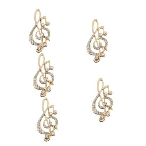 Supvox Metalldekor 5 Stück Musiknoten Brosche Boutonniere Pin Metall Brosche Schal Schnalle Pin Für Jacke Musik Symbol Brosche Kristall Brosche Strass Brosche Musik Symbol Pin Kleidung von Supvox