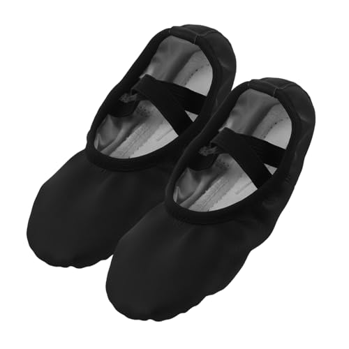 Supvox PU Ballettschuhe Damen Weiche Sohle Elastische Passform Atmungsaktiv Ballett Flats Tanzschuhe Für Training Yoga Bühne Schwarz von Supvox