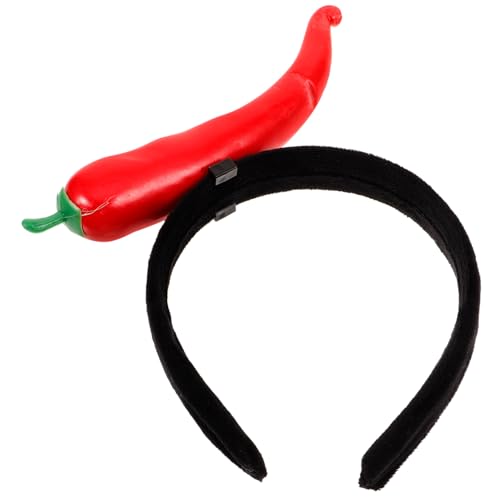 Supvox Simulation Chili Design Haarreif für Damen Einheitsgröße Lustiges Festival Stirnband Kreativer Kopfschmuck für Partys Plüsch Haarband für Frauen von Supvox