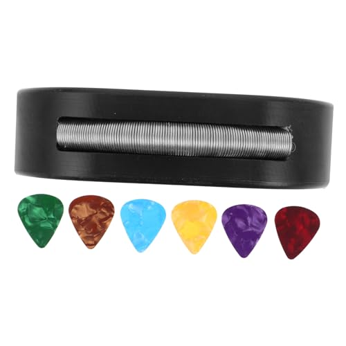 Supvox Plectrum Halter Box Gitarrenplektrum Organizer Japanisches Design Vielseitig Für Akustik Bass Ukulele Schwarz Retro Stil von Supvox