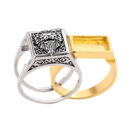 Supvox Retro Herrenring mit Geheimem Fach Legierung Robust Hautfreundlich Korrosionsbeständig Vintage Löwenmotiv Stilvoll und Praktisch Unisex Schmuckaccessoire von Supvox