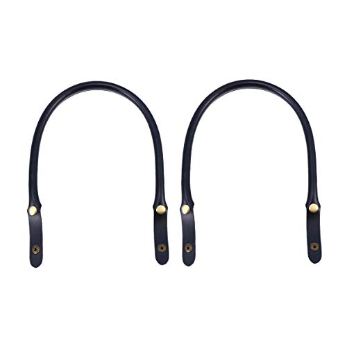 Supvox Taschengriff Leder Ersatz Taschenbügel Taschenhenkel Taschenzubehör 2 Stück (Schwarz) von Supvox