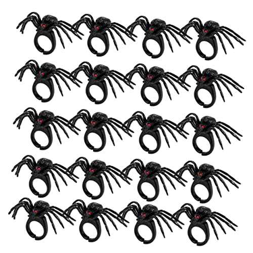 Supvox Teiliges Halloween Spinnen Finger Ring Set aus Kunststoff Kreative Partyspielzeuge mit Schwarzen Spinnen Gruselige Dekoration für Horror Mottopartys und Kindergeburtstage von Supvox