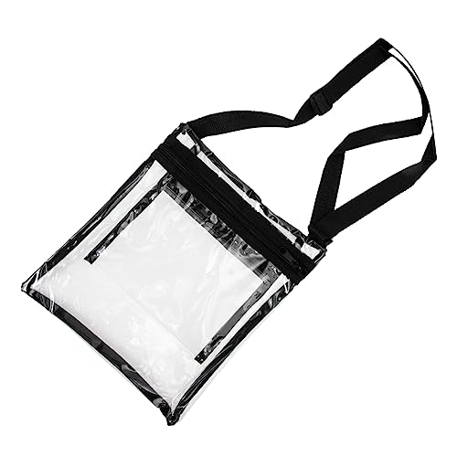 Supvox Transparente Umhängetasche Multifunktionale Schultertasche für Sportveranstaltungen Festivals und Reisen mit Verstellbarem Schultergurt Schwarz Geräumig und Robust von Supvox