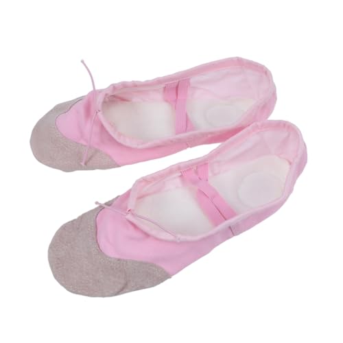 Supvox rutschfeste Ballettschuhe mit Geteilter Ledersohle Elastischem und Atmungsaktivem Stretchstoff Geeignet für Erwachsene für Ballett Yoga und Moderne Tänze von Supvox