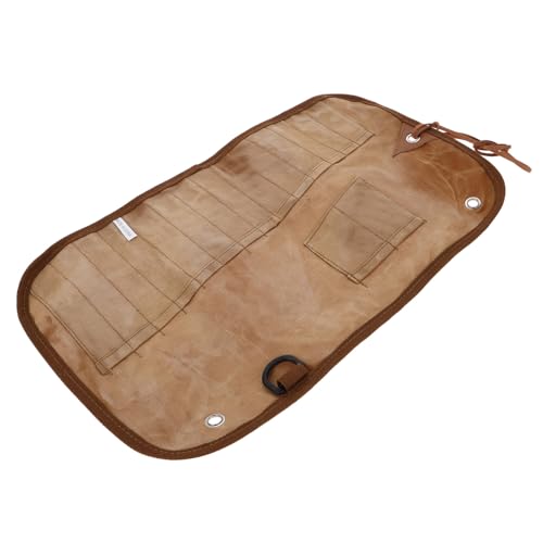 Supvox wasserdichte Camping Bestecktasche aus Canvas Langlebiger Organizer mit Großem Fassungsvermögen Eirollen Design Tragbare Aufbewahrungstasche für Outdoor Geschirr für Reisen und von Supvox
