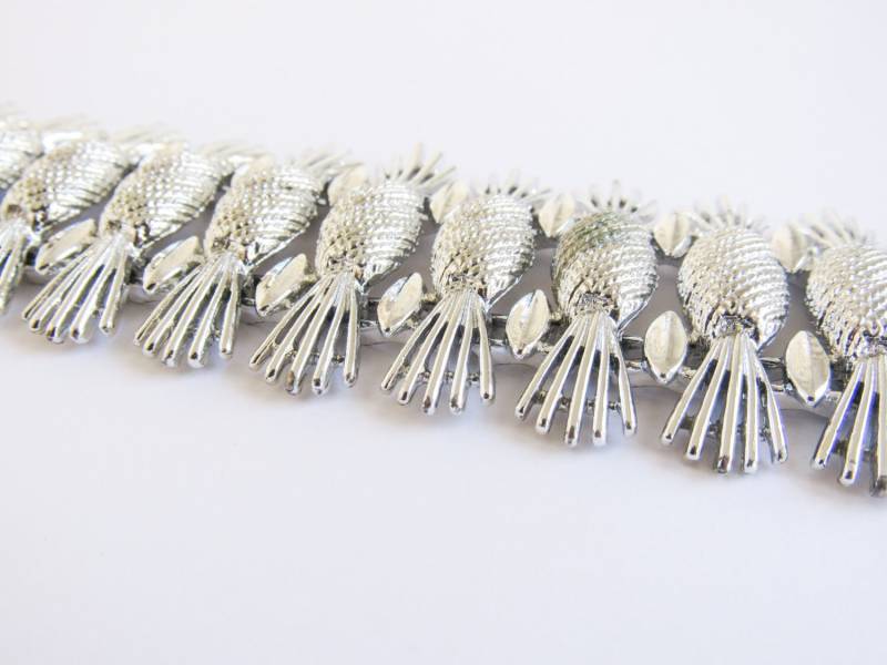 Sara Cov Vintage Silber Ananas Breites Armband Sara Cov Vintage Silber Ananas Breites Armband von SurLhistoire