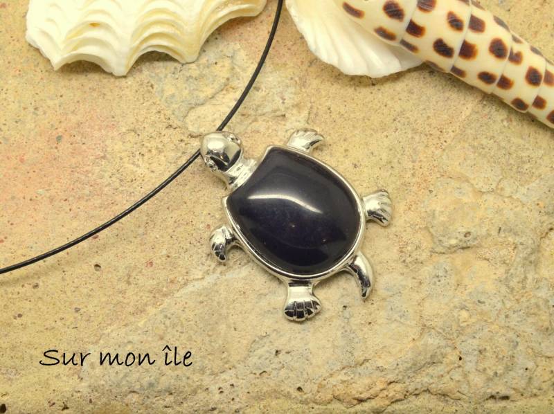 Halskette, Schwarzer Achat, Schildkröte Anhänger, 46cm Halsturm, Silber Metall, Edelstein Halskette, Schwarzer Achat, Schildkröte Anhänger, 46cm Halsturm, Silber Metall, Edelstein von SurMonIleCreations