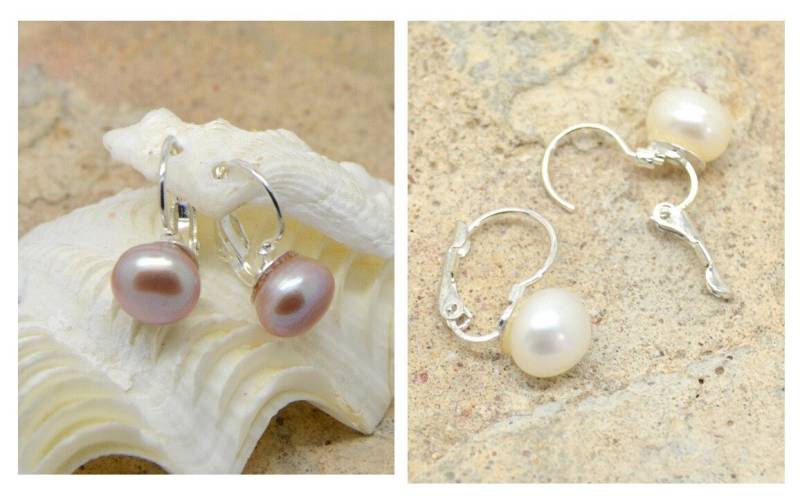 Ohrringe, Schlafperlen, Süßwasserperlen, Weiß Oder Rosa, Perlmutt, Silberne Metallstützen, Hochzeit Ohrringe, Schlafperlen, Süßwasserperlen, Weiß Oder Rosa, Perlmutt, Silberne Metallstützen, Hochzeit von SurMonIleCreations