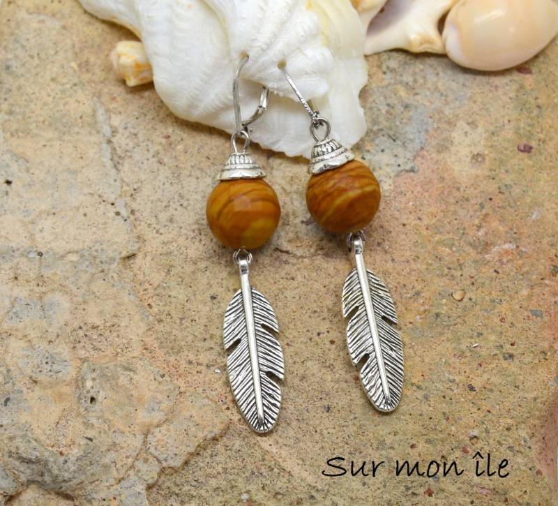 Schnallen Von Ohren, Schlafmütze, Facettierten Perlen, Holz Versteinert, Braun, Silber Metall-Klammern Schnallen Von Ohren, Schlafmütze, Facettierten Perlen, Holz Versteinert, Braun, Silber Metall-Klammern von SurMonIleCreations