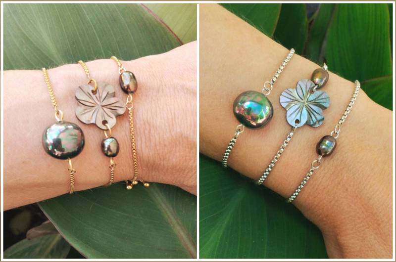 Verstellbares Armband, Süßwasserperle, Schiebeverschluss, Silber - Oder Goldmetall Verstellbares Armband, Süßwasserperle, Schiebeverschluss, Silber - Oder Goldmetall von SurMonIleCreations