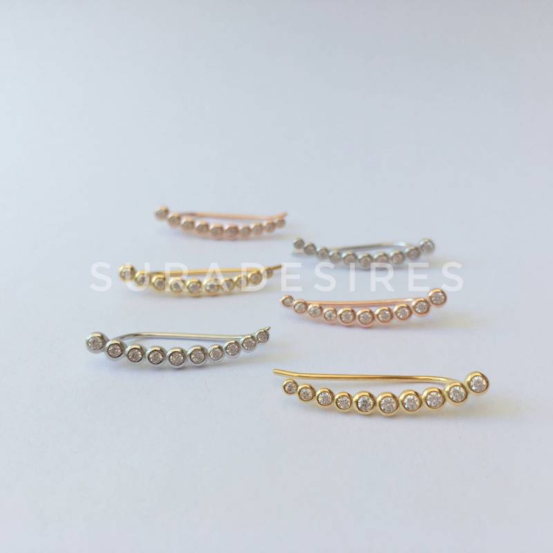 sterling Silber Ohr Kletterer Kristall Krabbel Ohrringe sterling Silber Ohr Kletterer Kristall Krabbel Ohrringe von Suradesires