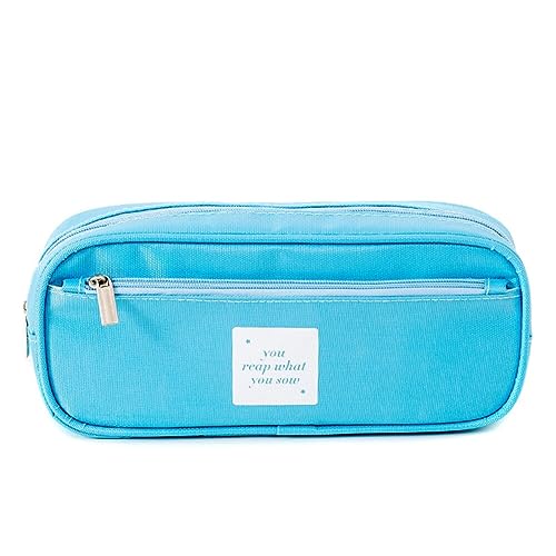 Federmäppchen, Teenager Etui Stifte Große Kapazität 2 Fach Federtaschen Unisex Mäppchen Stiftetasche Bleistift Beutel Federmappe Schulsachen Pencil Case für Schule Büro Mädchen Junge Studenten,Blau von Surakey