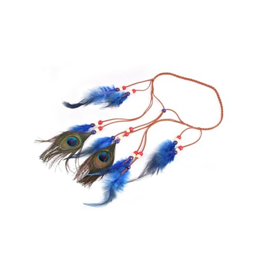 Indisches Feder Stirnband, Damen Stirnbänder Hippie Boho Feder Haarband Haarschmuck, Tribal-Kopfschmuck im Stil der amerikanischen Ureinwohner, Festival, Party, Haarschmuck für Damen und Mädchen von Surakey