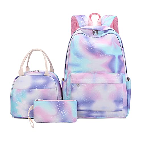 Mädchen Schulranzen Rucksack Kinder Schulrucksack Set,3-Teilig Schulrucksack Mädchen Teenager Schultasche mit Federmäppchen Schultaschen-Set Damen Schulranzen Modisch Rucksack Campus Laptop Backpack von Surakey