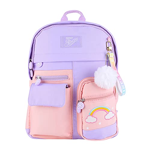 Rucksack Kinder Schulrucksack Mädchen, Lässig Kinderrucksack Wasserdicht Nylon Kawaii, Schulranzen Mädchen 1-6. klasse Groß Atmungsaktive Schultasche Dackpacks Gut für Schule und Reise von Surakey