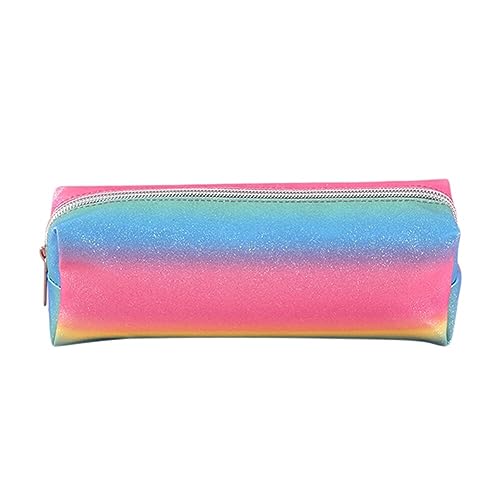 Studenten Mäppchen,Regenbogen Mädchen Laser Federmäppchen Federtasche Damen Geldbörse Kosmetiktasche Make-up Tasche Farbige Plüsch Schreibwaren Tasche Bleistift Tasche mit Reißverschluss von Surakey