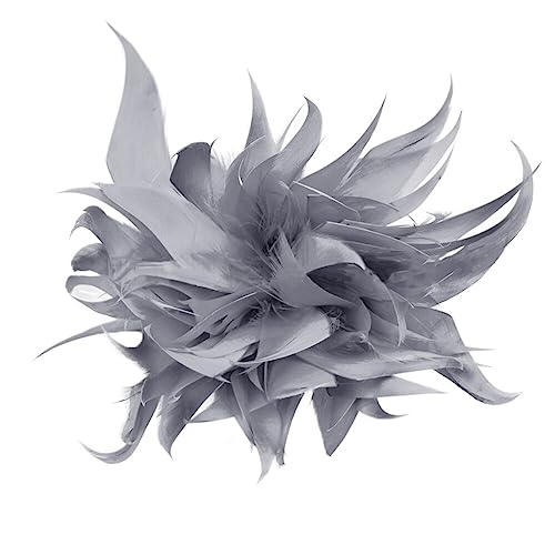 Surakey Natürliche Feder Brosche für Frauen Mädchen, Flauschige Feder Ansteckbrosche Vintage Federbrosche Trachten-Brosche Feder-Kopfbedeckung Feder-Haarschmuck für Party Dekoration von Surakey