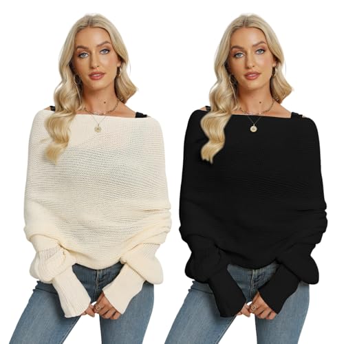 Surakey Strickschal Mit Ärmeln Damen Winter Pulloverschal Wickelpullover Gestrickte Schal mit ärmeln, Multifunktionaler Zopfmusterschal Mode Poncho Schal Cape Schal Stola Einfarbig Wrap Scarf von Surakey