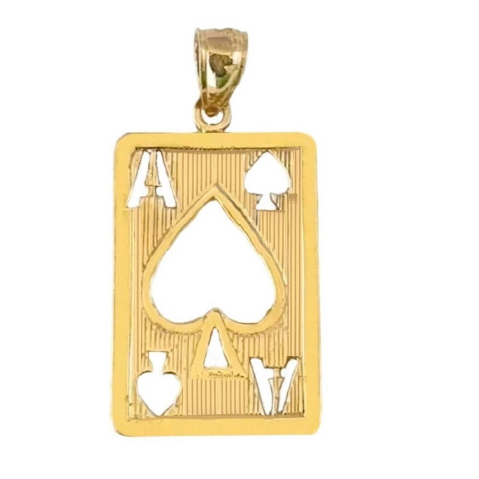 14K Gelb Gold Ace Of Spades Spielkarten Anhänger von SuranoDesign