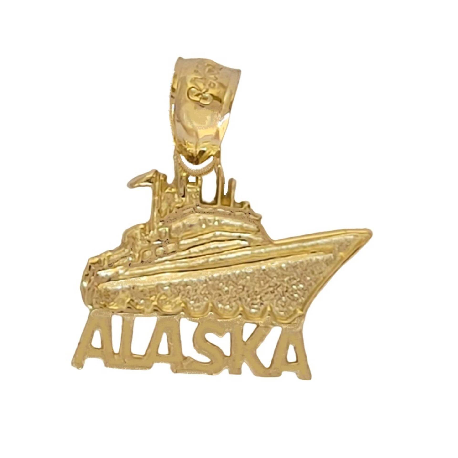 14K Gelbgold Alaska Kreuzfahrtschiff Anhänger von SuranoDesign