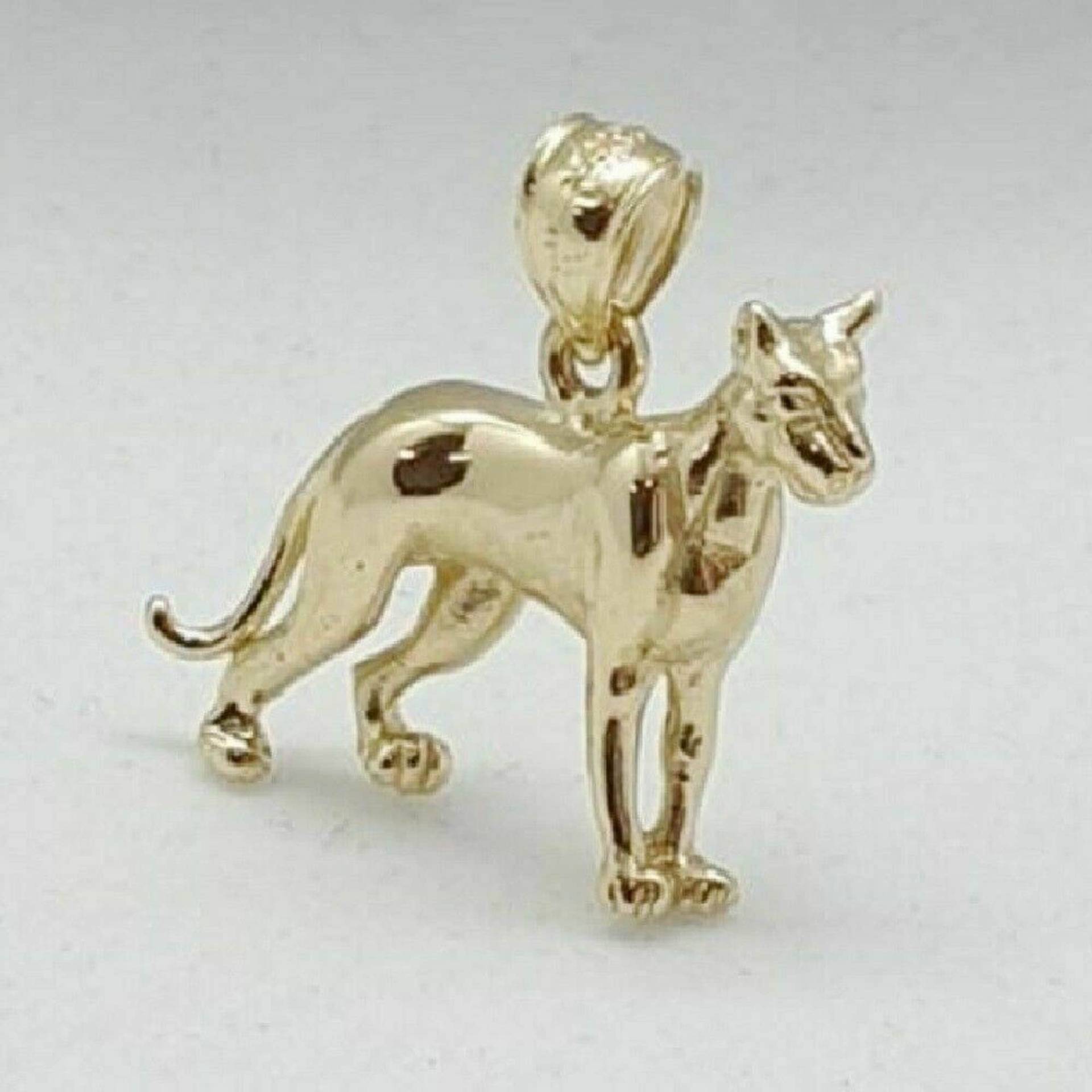 14K Gelbgold Boxer Hund 3D Solid Anhänger von SuranoDesign